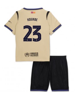 Barcelona Jules Kounde #23 Auswärts Trikotsatz für Kinder 2025-26 Kurzarm (+ Kurze Hosen)